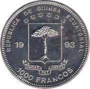 1000 Francos CFA Allosaurus obverse image