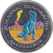1000 Francos CFA Allosaurus reverse image