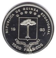 1000 Francos CFA 1994 World Cup USA obverse image