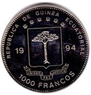 1000 Francos CFA Kingfisher obverse image