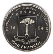 1000 Francos CFA 1994 World Cup USA obverse image