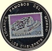 1000 Francos CFA Famous Places - Les Diablerets, Equatorial Guinea, 1996 reverse image