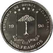 1000 Francos CFA XXVI Summer Olympics in Atlanta, USA obverse image