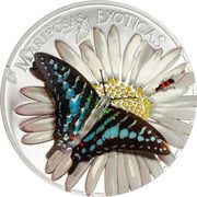 1000 Francos CFA Graphium Policenes, Equatorial Guinea, 2015 reverse image