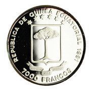 7000 Francos CFA Discovery of America obverse image