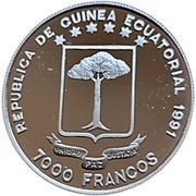 7000 Francos CFA Barcelona Olympics obverse image