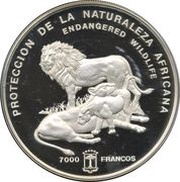 7000 Francos CFA Lions reverse image