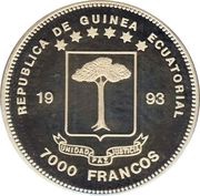 7000 Francos CFA African Elephant obverse image