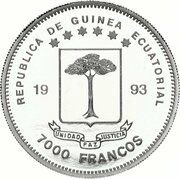 7000 Francos CFA Giraffe obverse image