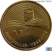 1 Dollar - Elizabeth II 4th Portrait - The Great Aussie Coin Hunt - Letter V, Australia, 2019 reverse image