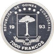 7000 Francos CFA Tyrannosaurus Rex obverse image
