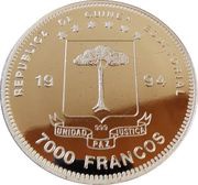 7000 Francos CFA Kingfisher obverse image