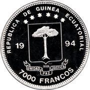 7000 Francos CFA Moon landing obverse image