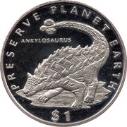 1 Dollar Ankylosaurus reverse image
