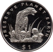 1 Dollar Cheetah reverse image