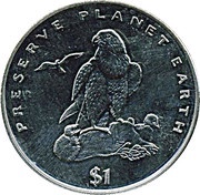 1 Dollar Laner falcon, Eritrea, 1996 reverse image