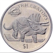 1 Dollar Jurassic Park, Eritrea, 1997 reverse image