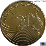 1 Dollar - Elizabeth II 4th Portrait - The Great Aussie Coin Hunt - Letter X, Australia, 2019 reverse image