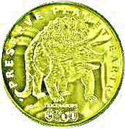 100 Dollars Triceratops reverse image