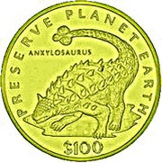 100 Dollars Ankylosaurus reverse image
