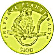 100 Dollars Eastern black-and-white colobus reverse image