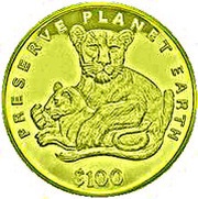 100 Dollars Lion reverse image