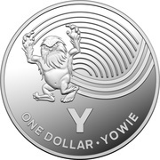 1 Dollar - Elizabeth II 4th Portrait - The Great Aussie Coin Hunt - Letter Y - Silver Proof, Australia, 2019 reverse image