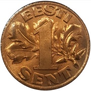 1 Sent, Estonia, 1929 reverse image