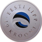 10 Krooni National Flag reverse image