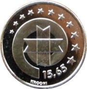 15.65 Krooni Estonia's Euro Equivalent, Estonia, 1999 reverse image