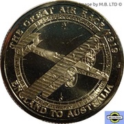 1 Dollar - Elizabeth II 4th Portrait - The Great Air Race - Blackburn Kangaroo, Australia, 2019 reverse image
