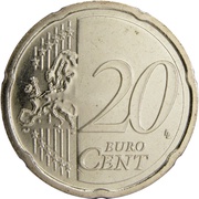 20 Euro Cents 2nd map reverse image