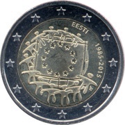 2 Euros 30 Years of European Union Flag obverse image