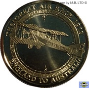 1 Dollar - Elizabeth II 4th Portrait - The Great Air Race - Martinsyde A1, Australia, 2019 reverse image
