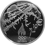 10 Euros XXII Olympic Winter Games, Estonia, 2014 reverse image