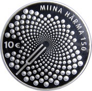 10 Euros Miina Härma reverse image