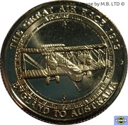1 Dollar - Elizabeth II 4th Portrait - The Great Air Race - Vickers Vimy, Australia, 2019 reverse image