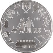 14 Euros Estonian farming couple, Estonia, 2023 reverse image
