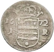 1 Rundstück - Carl XI Without ribbon, Estonia, 1670-1672 reverse image