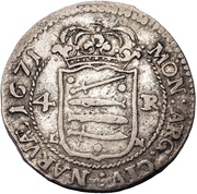 4 Rundstück - Carl XI Without inner obverse circle, Estonia, 1671 reverse image