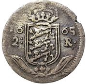 2 Rundstück - Carl XI With ribbon, Estonia, 1664-1669 reverse image