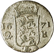 2 Rundstück - Carl XI With cross, Estonia, 1671 reverse image