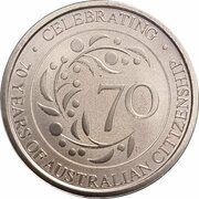 1 Dollar - Elizabeth II 6th Portrait - Australian Citizenship 70 Years, Australia, 2019 reverse image
