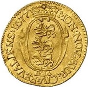 1 Ducat - Carl XI 5th portrait, Estonia, 1675-1681 reverse image