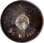 5 Cents - Sobhuza II Independence reverse image
