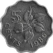 5 Cents - Mswati III 1st portrait reverse image