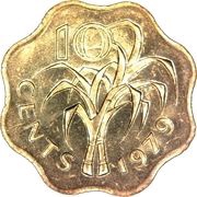 10 Cents - Sobhuza II reverse image