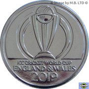 1 Dollar - Elizabeth II 4th Portrait - ICC Cricket World Cup, Australia, 2019 reverse image