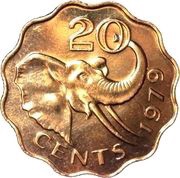 20 Cents - Sobhuza II reverse image