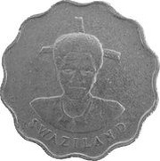 20 Cents - Mswati III 1st portrait obverse image